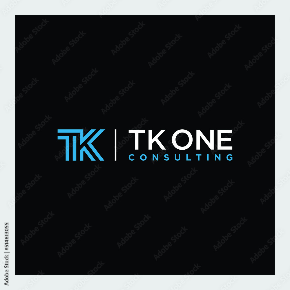 initials logo letter tk