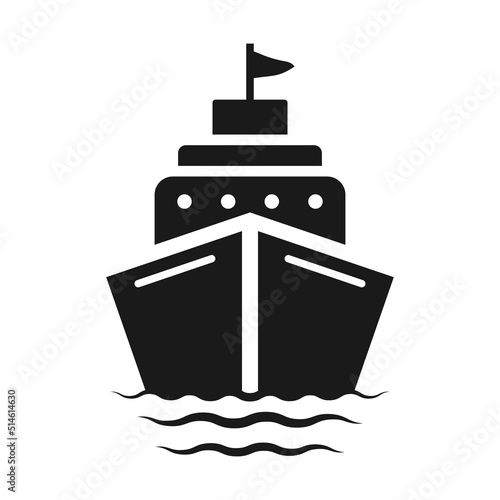 Cargo Ship Front View Logo Icon. vector illustration