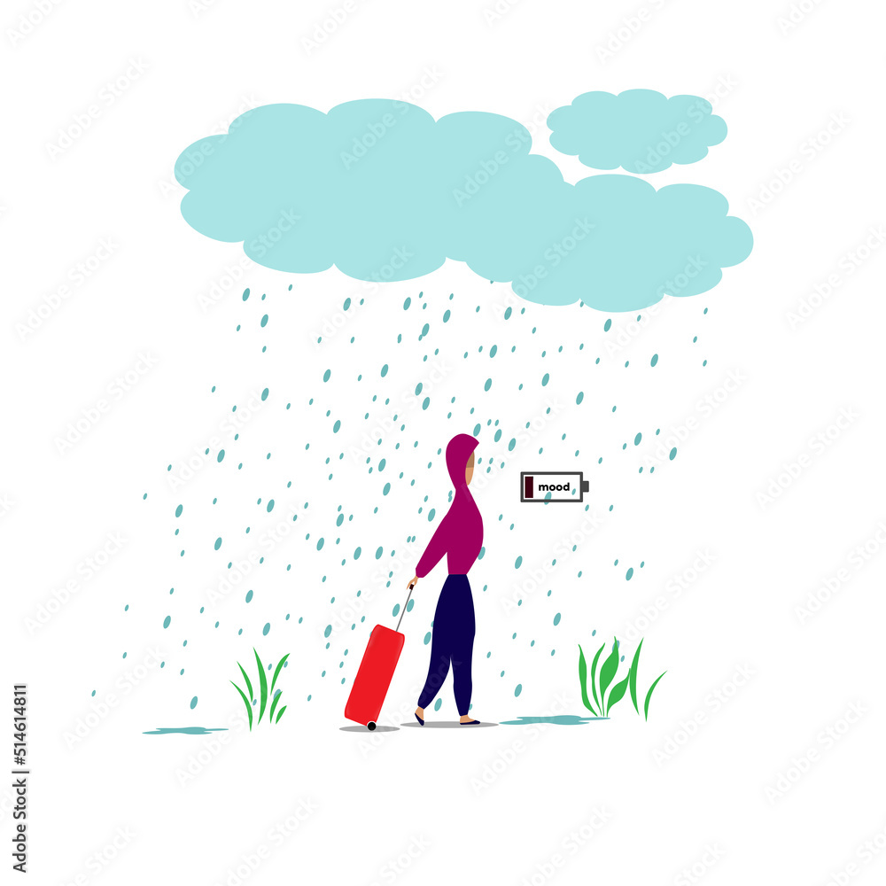 custom made wallpaper toronto digitallady walking sadly under rain