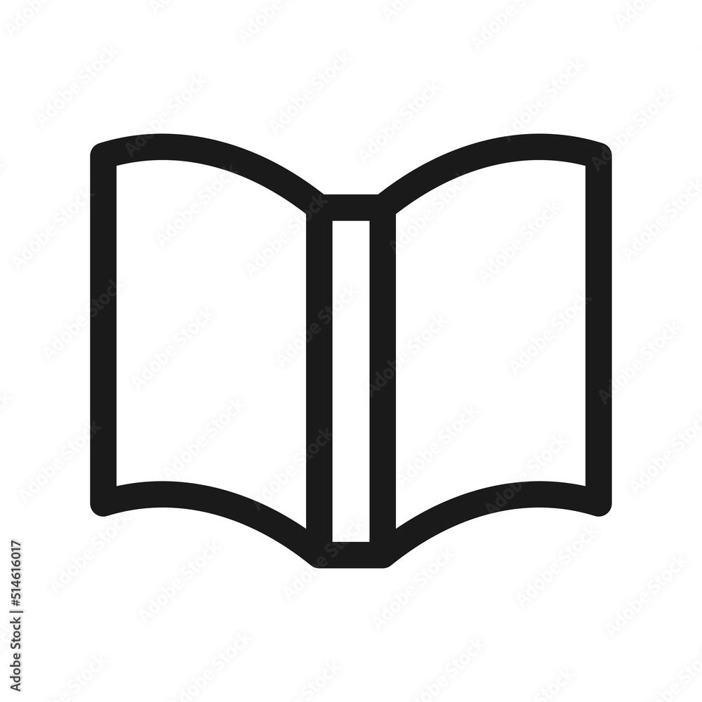 Book icon. Reading line icon on white background Book icon. Reading line icon on white background