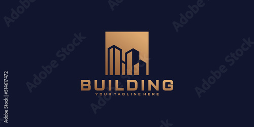 architectural logo design for high rise buildings, urban, offices