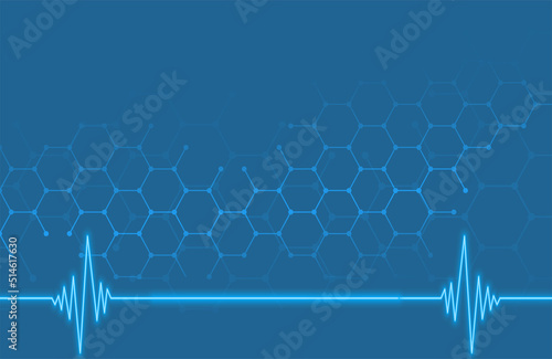 healthcare and medical background with cardiogram line