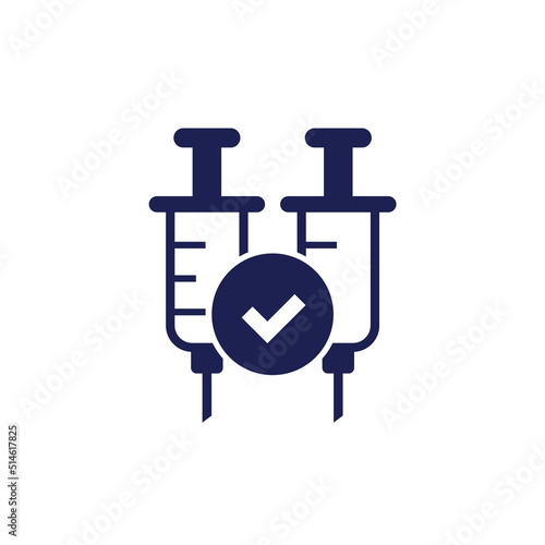 2 doses of vaccine icon on white