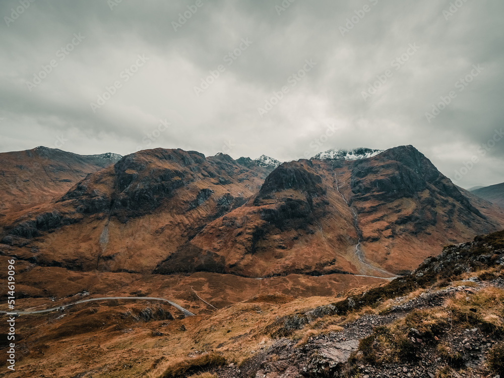 clouds over the mountains, The three Sisters, Glencoe, Scotland