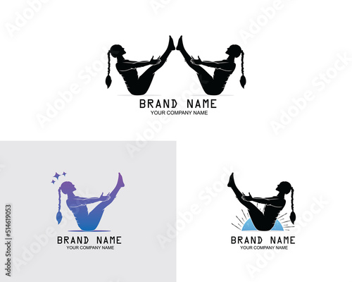 Set collection gymnastics logo silhouette design vector