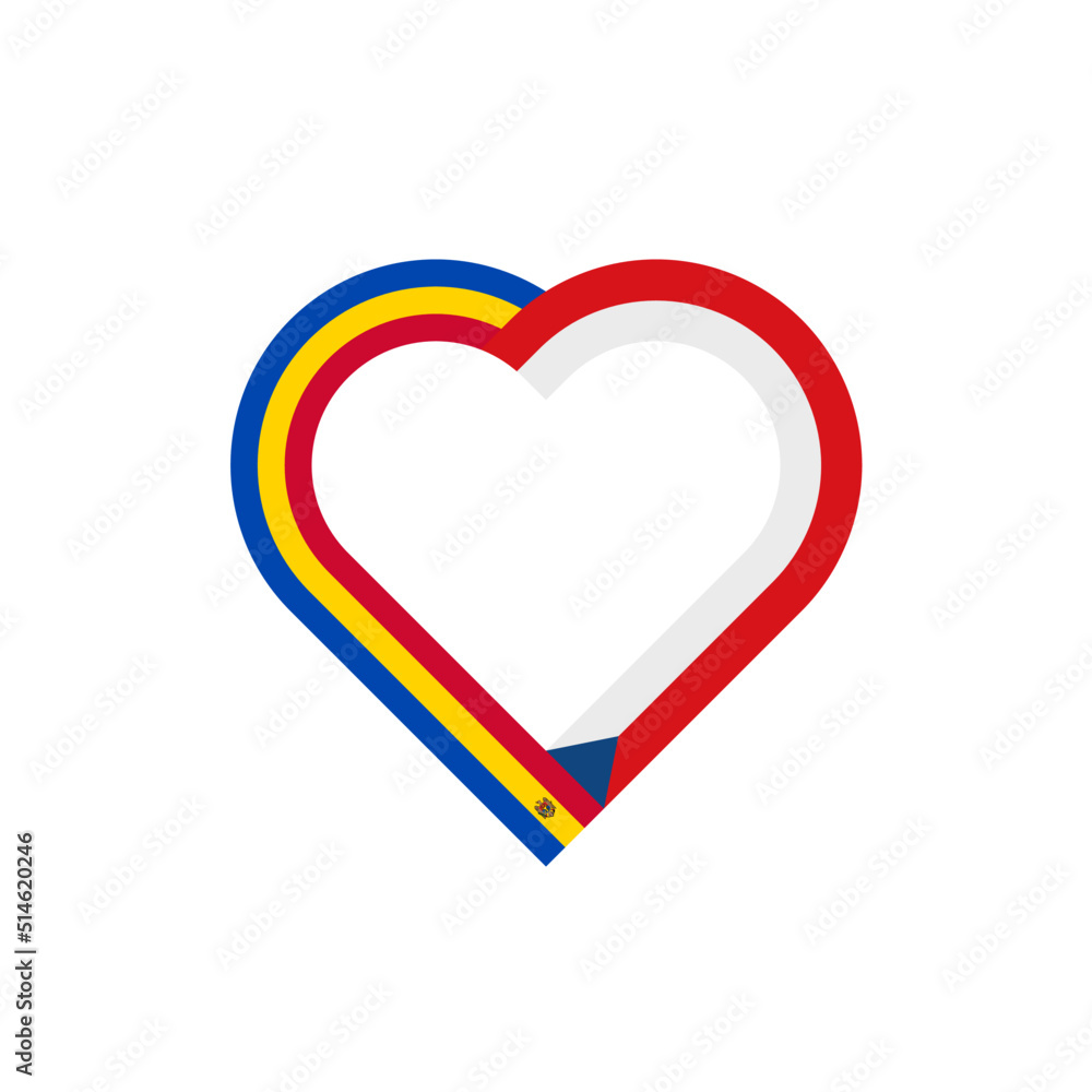 unity concept. heart ribbon icon of moldova and czech republic flags. vector illustration isolated on white background unity concept. heart ribbon icon of moldova and czech republic flags. vector illustration isolated on white background
