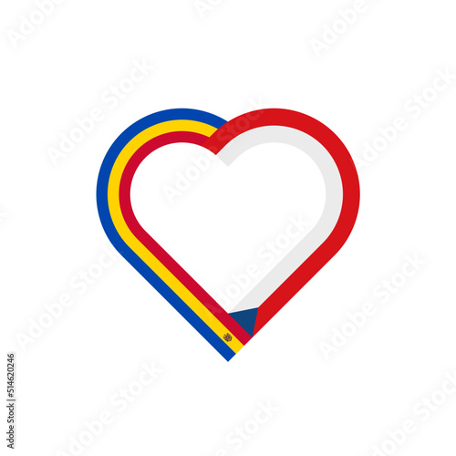 unity concept. heart ribbon icon of moldova and czech republic flags. vector illustration isolated on white background