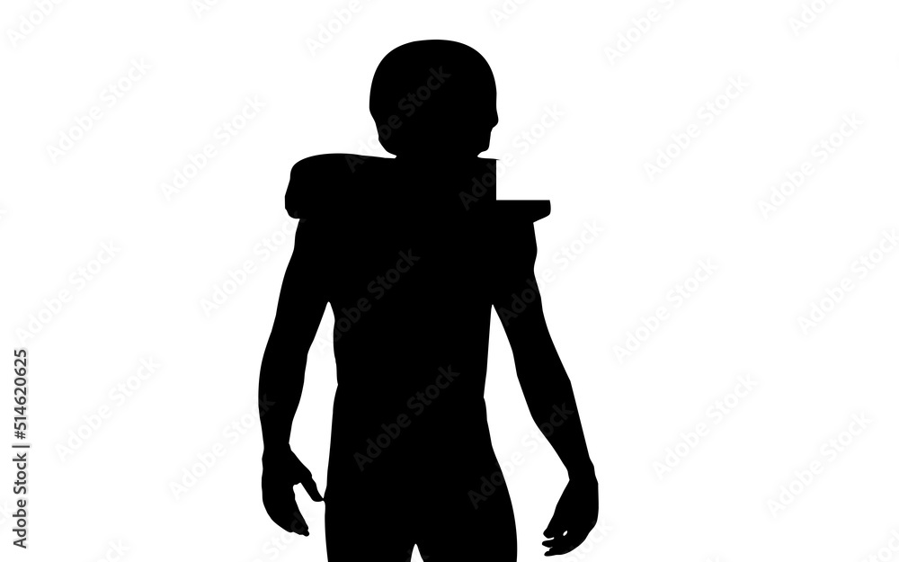black silhouette of an American football player