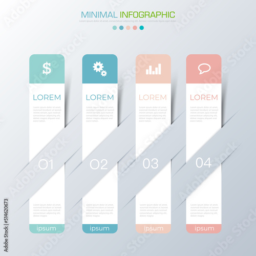 Business infographic template the concept is circle option step with full color icon can be used for diagram infograph chart business presentation or web , Vector design element illustration