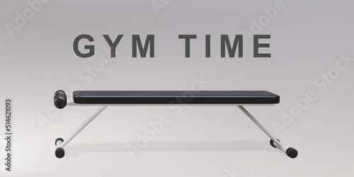 3d realistic gym bench isolated on gray background. Vector illustration.