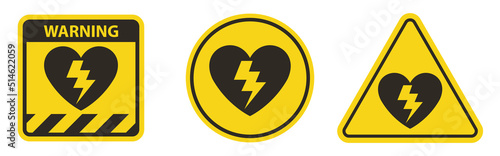 Aed, automataed, defibrillator, external, heart, red, sign icon on transparent background