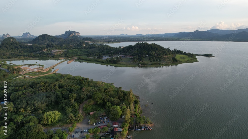 The Sunset View of Timah Tasoh Dam within Perlis, Malaysia