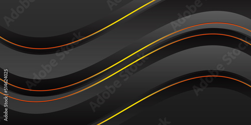 Abstract black background with yellow lines