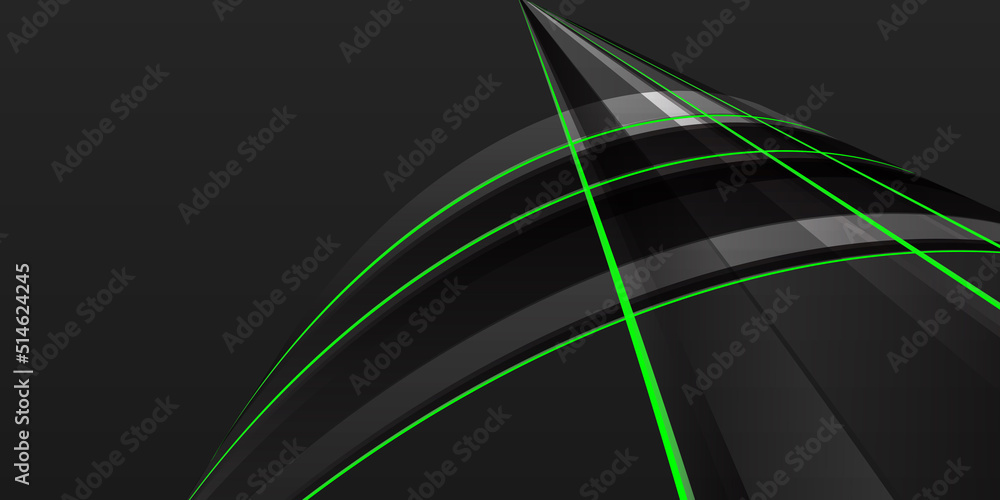 Abstract black background with green lines Stock Vector | Adobe Stock