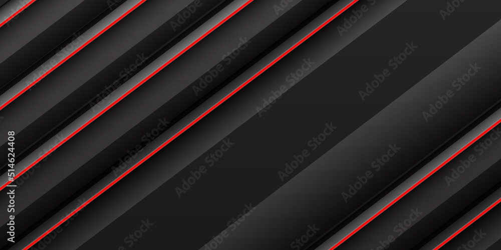Obraz premium Black background with red lines