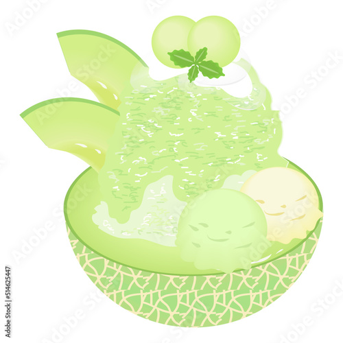 メロン丸ごとかき氷