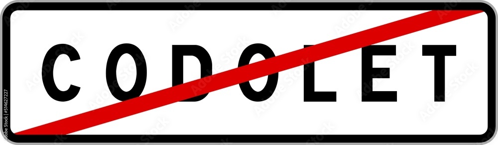 Panneau sortie ville agglomération Codolet / Town exit sign Codolet Panneau sortie ville agglomération Codolet / Town exit sign Codolet