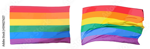 LGBT rainbow vector flag. Concept of the Pride month, freedom, love