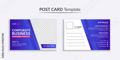 Corporate business postcard design template