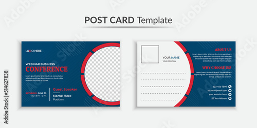 Professional business postcard design template