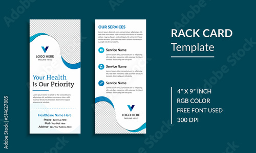 Medical or healthcare rack card or dl flyer template layout