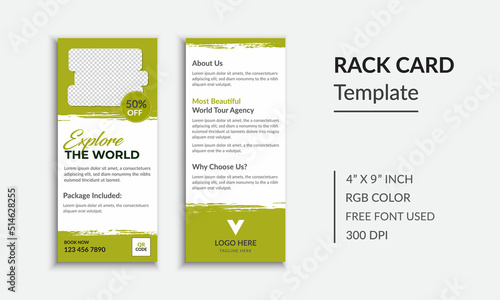 Creative travel rack card or dl flyer template