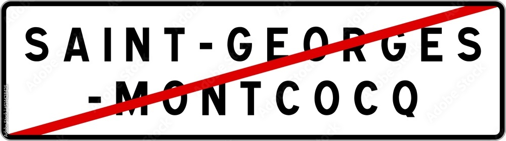 Panneau sortie ville agglomération Saint-Georges-Montcocq / Town exit sign Saint-Georges-Montcocq Panneau sortie ville agglomération Saint-Georges-Montcocq / Town exit sign Saint-Georges-Montcocq