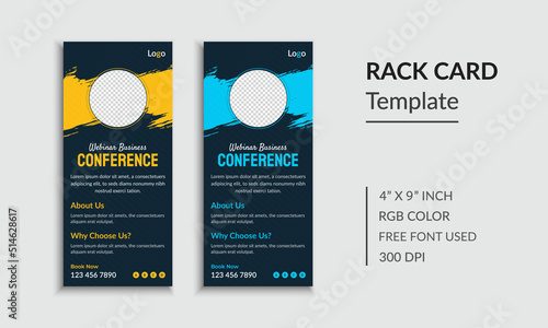Modern business conference dl flyer or rack card template layout
