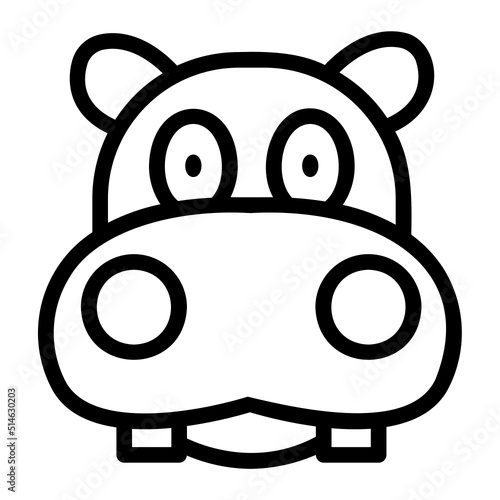 hippo line icon