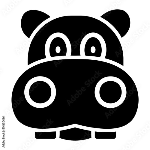 hippo glyph icon