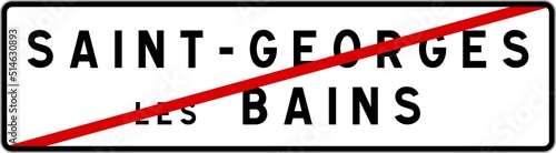 Panneau sortie ville agglomération Saint-Georges-les-Bains / Town exit sign Saint-Georges-les-Bains