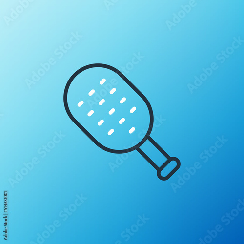 Line Sauna brush icon isolated on blue background. Wooden brush with coarse bristles for washing in the bath. Anti cellulite massage. Colorful outline concept. Vector