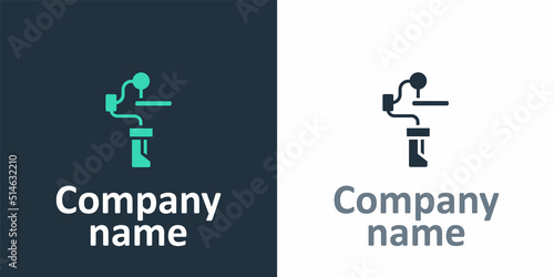 Logotype Gimbal stabilizer for camera icon isolated on white background. Logo design template element. Vector