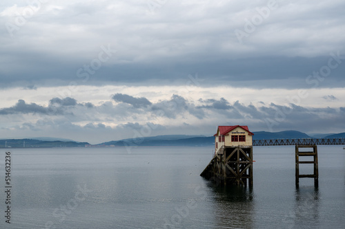 Mumbles Lighthouse and Pier, part of the Gower coastline in South Wales
