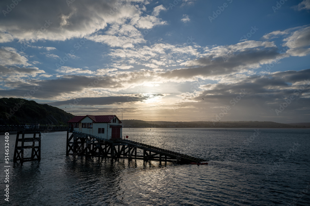 Mumbles Lighthouse and Pier, part of the Gower coastline in South Wales
