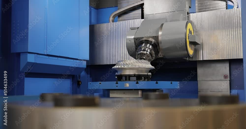 Metalworking CNC milling machine. Cutting metal modern processing technology. Metalworking CNC milling machine. Cutting metal modern processing technology.