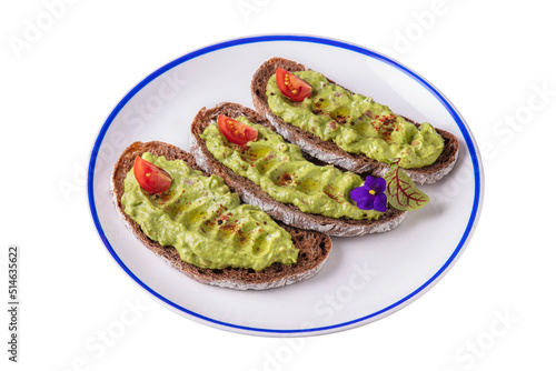 Sandwiches with grated avocado