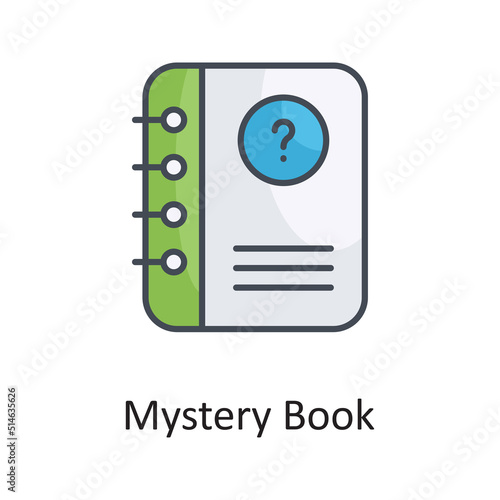 Mystery Book vector filled outline Icon Design illustration on White background. EPS 10 File