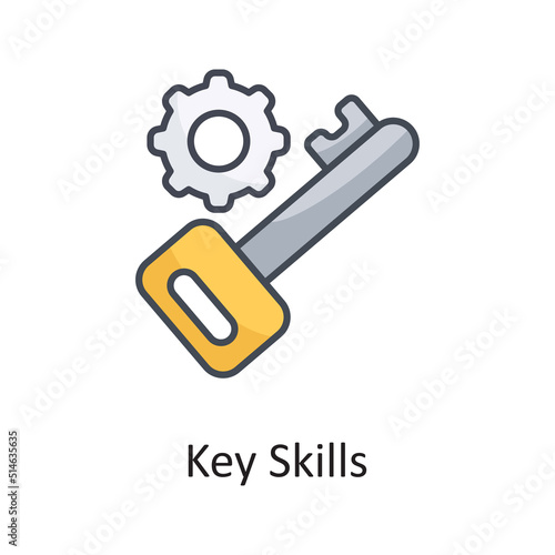 Key Skills vector filled outline Icon Design illustration on White background. EPS 10 File