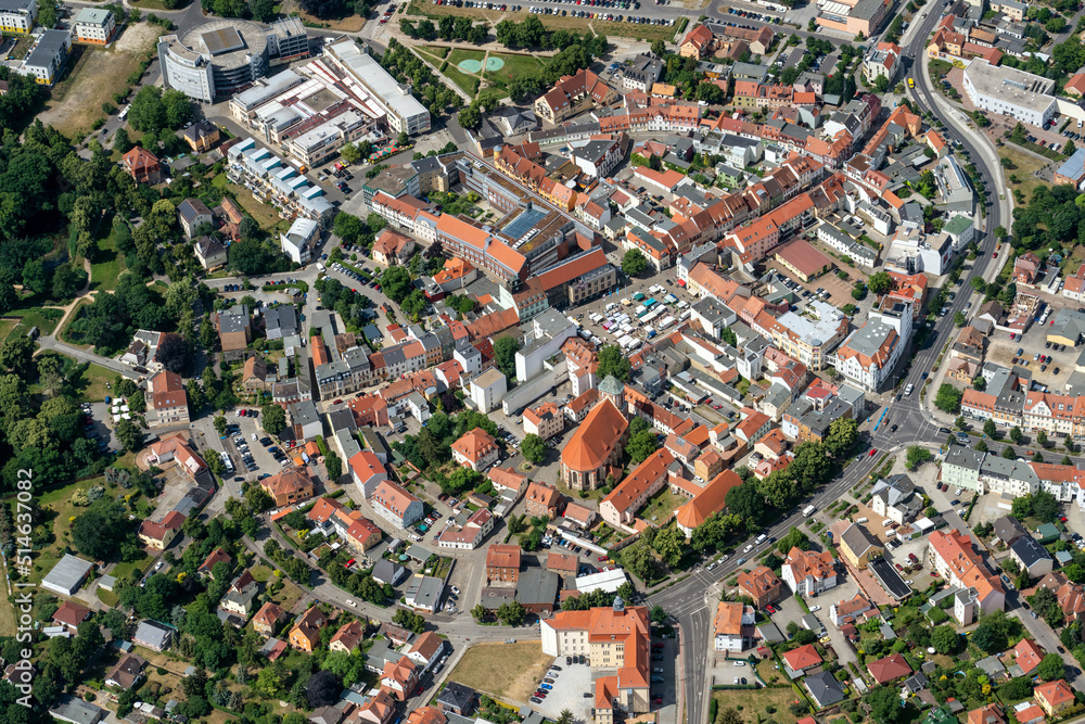 Obraz premium Senftenberg, Luftbild, Brandenburg, Deutschland