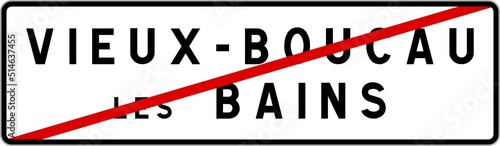 Panneau sortie ville agglomération Vieux-Boucau-les-Bains / Town exit sign Vieux-Boucau-les-Bains