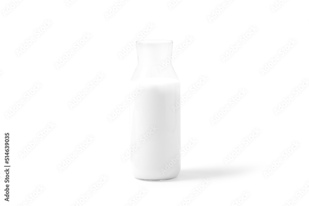 white fresh milk in glass bottle. Isolate on white background. white fresh milk in glass bottle. Isolate on white background.