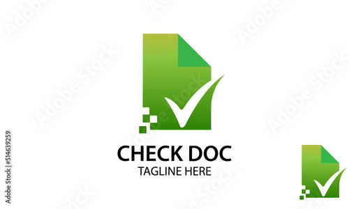 Free Download Check Document Logo Design Template. doc check icon symbol designs. - GFXLoad