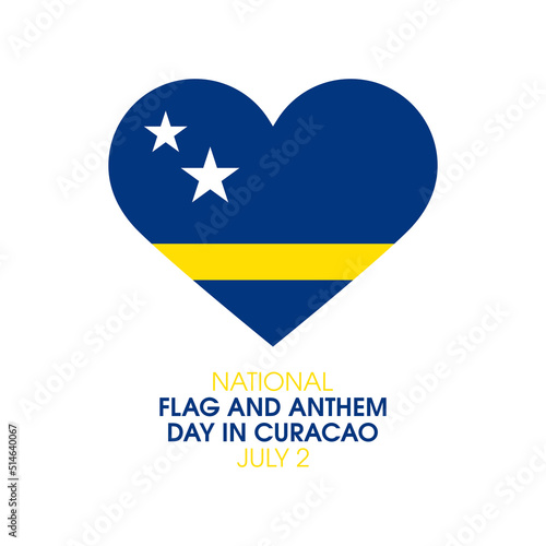 Free Download National Flag and Anthem Day in Curacao vector. Flag of Curaçao in heart shape icon vector isolated on a white background. Curacao flag heart design element. July 2. Important day - GFXLoad
