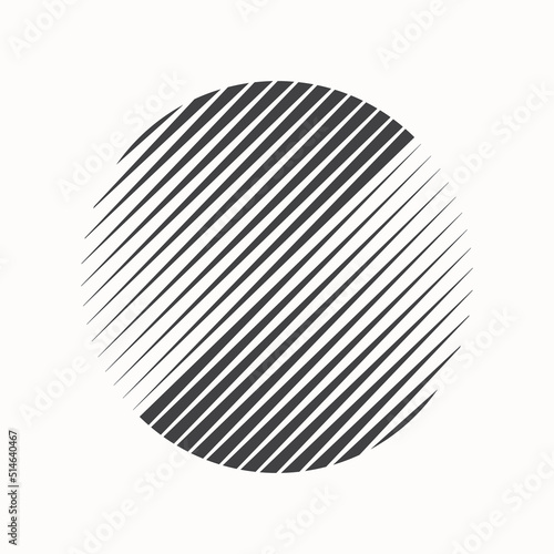 Abstract creative circles with diagonal lines. Geometric art lines background. Can be used as icon, logo or tattoo.