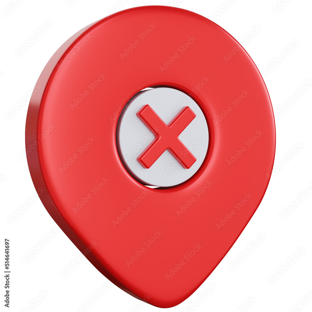 Fototapeta premium 3d rendering pin pointer cross isolated