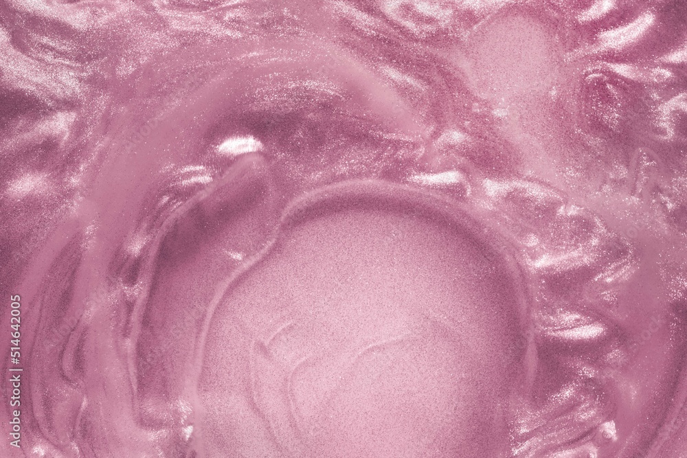Fototapeta premium Glowing pink waves mermaid shimmering cosmetic miracle texture gel body spray 