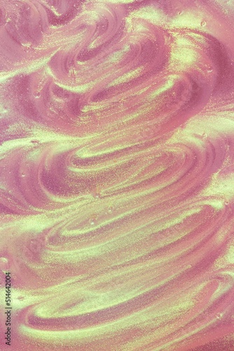 Glowing pink yellow waves mermaid shimmering cosmetic miracle texture gel body spray 