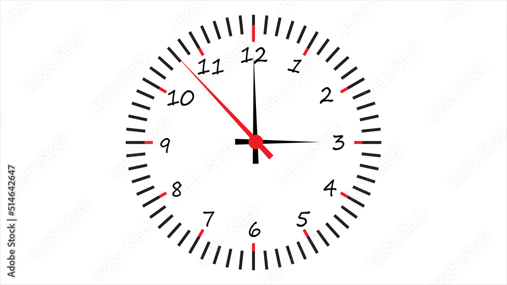 Analog clock face isolate on white background. Clock face illustration. Analog clock face isolate on white background. Clock face illustration.