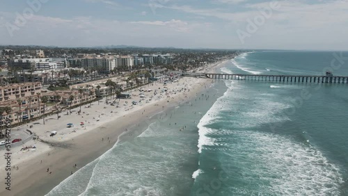 Oceanside California panoramic footage beach view